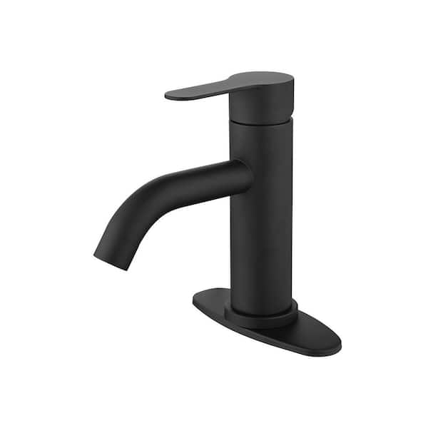 Tahanbath Single Handle Bathroom Sink Faucet in Matte Black