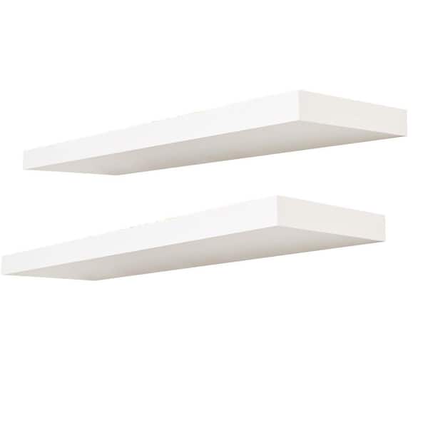 30 in. W x 6.7 in. D White Decorative Wall Shelf