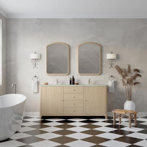 Gracyn 71.8 in. W x 21.4 in. D x 34.8 in. H Double Bath Vanity Cabinet Without Top in Coastal Driftwood