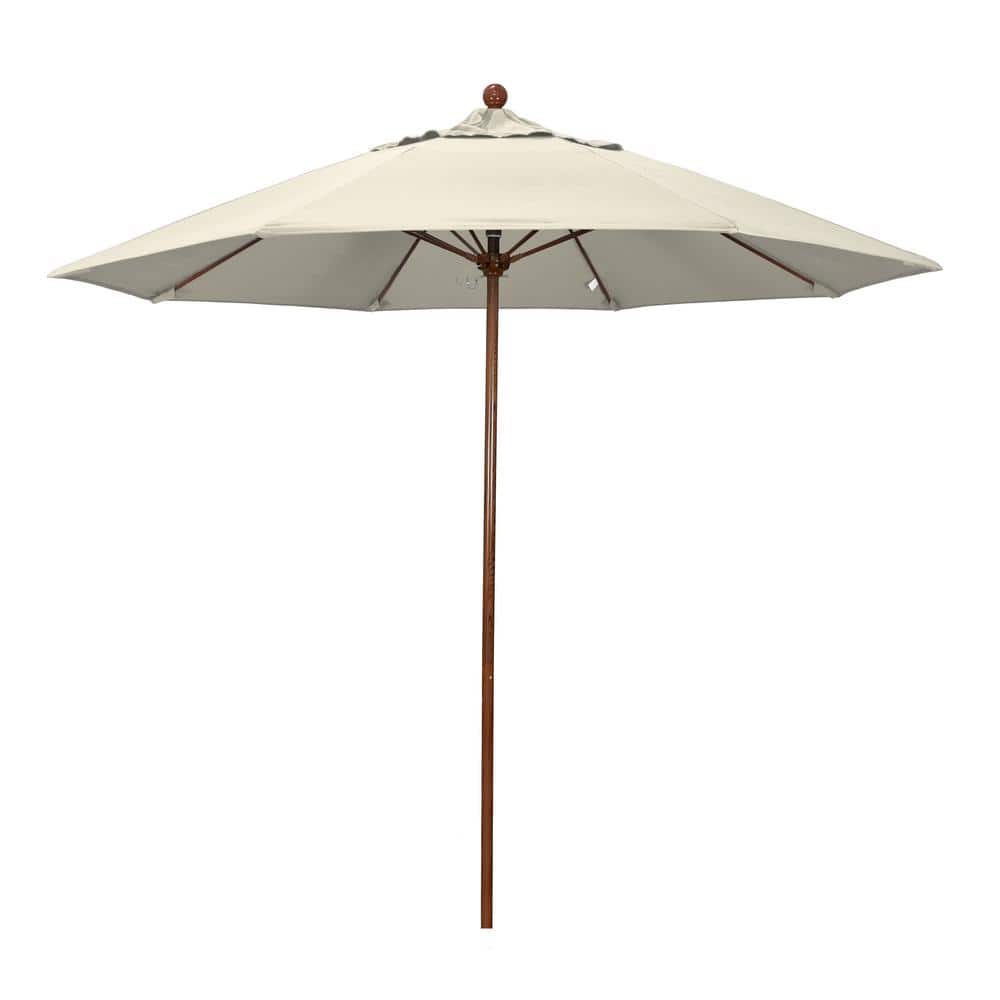 9 ft. Woodgrain Aluminum Commercial Market Patio Umbrella Fiberglass Ribs and Push Lift in Antique Beige Olefin price history on PriceWatchPro