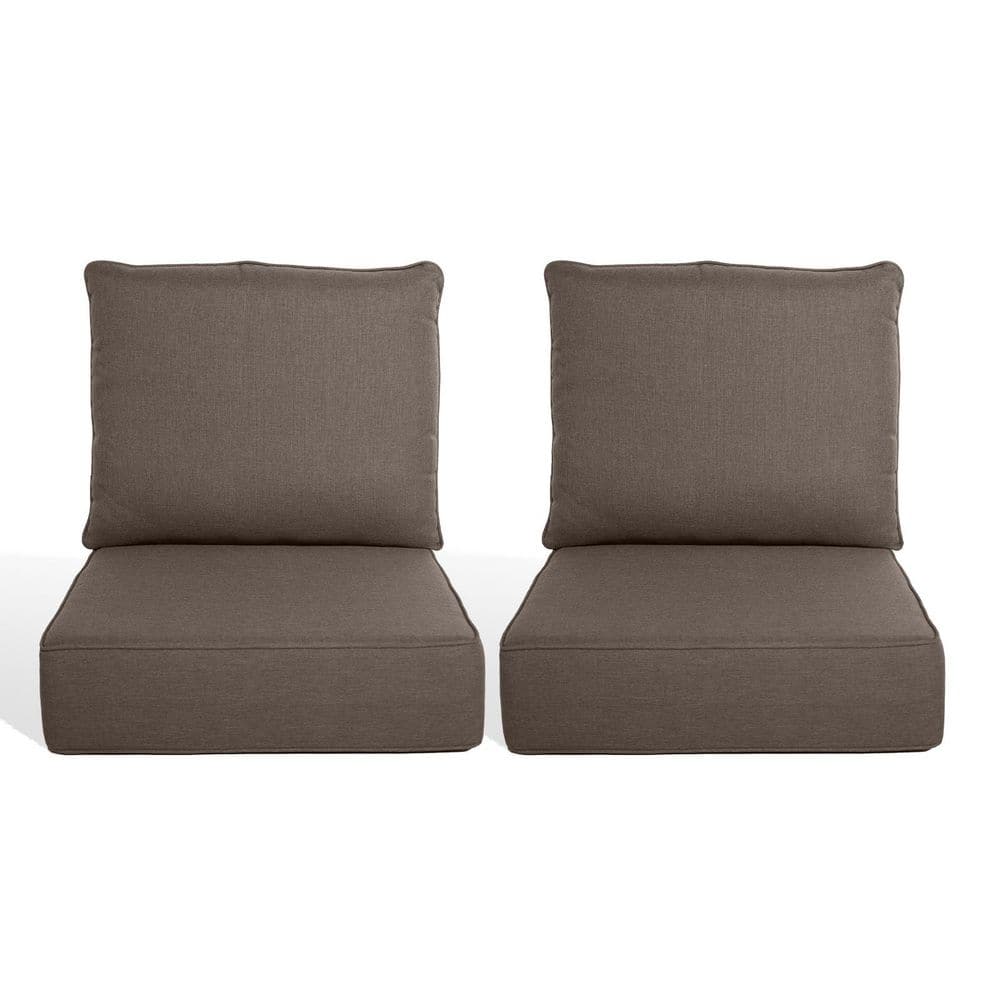 PlushCore 24 in. x 24 in. x 6 in. 4-Piece Deep Seating Outdoor Couch Thick Cushion Set in Gray (2-Set) price history on PriceWatchPro
