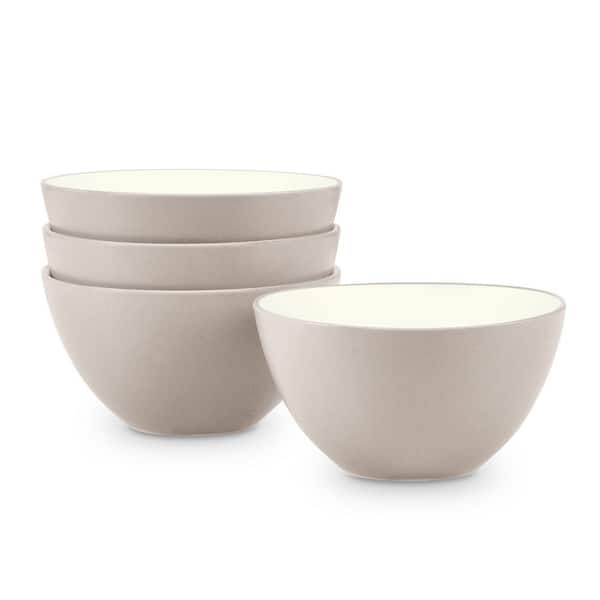 Colorwave Sand 5 in., 12 fl. oz. (Tan Beige) Stoneware Side Prep Bowls, (Set of 4)