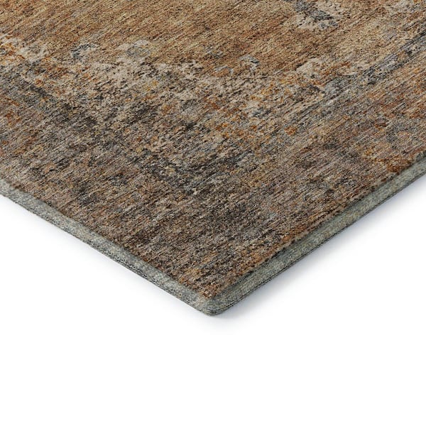 Mayfield Premium Machine Washable Abstract AMF2021 Copper 5 ft. x 7 ft. 6 in. Area Rug