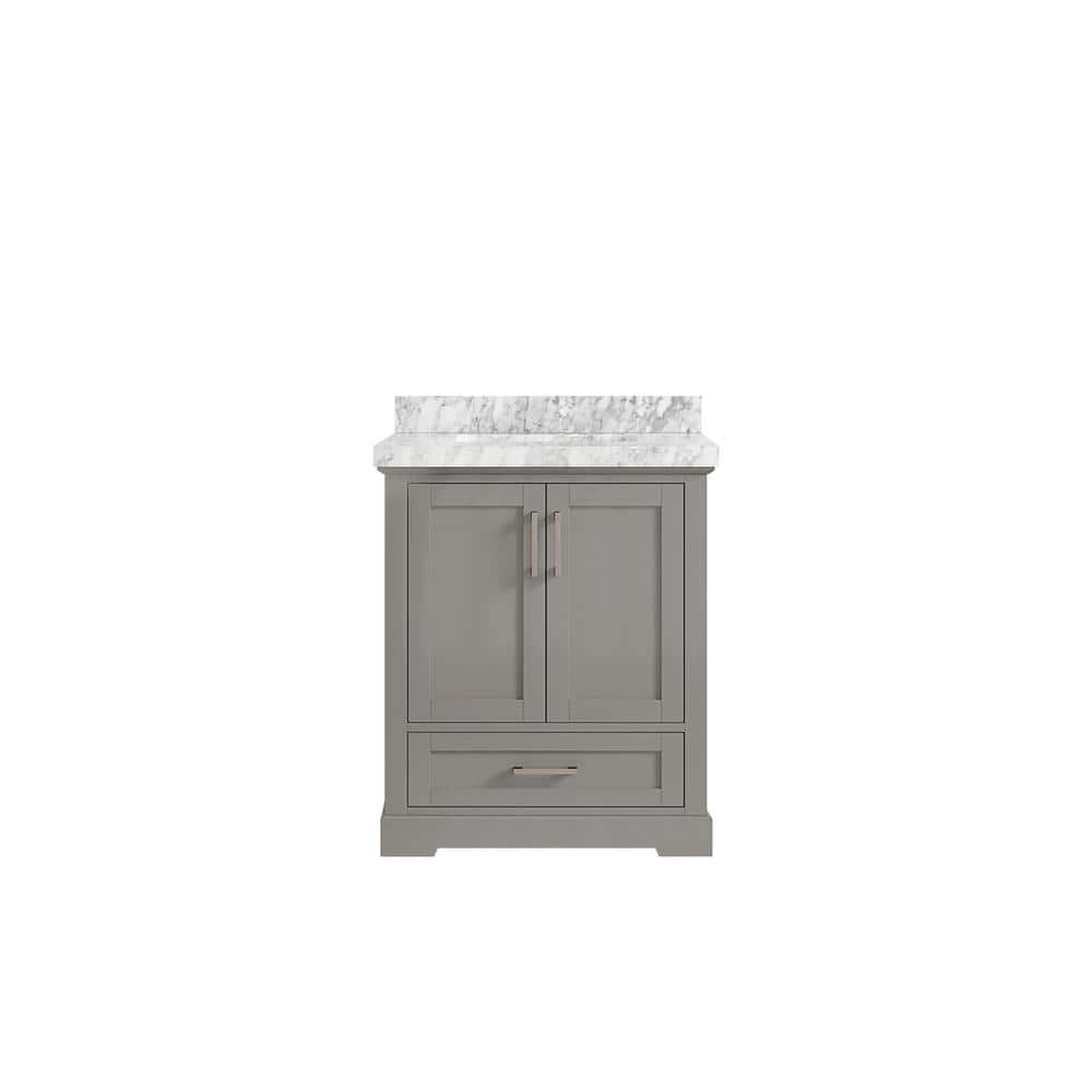 Boston 30 in. W x 22 in. D x 36 in. H Bath Vanity in Elephant Gray with 2 in. Carrara Marble Top price history on PriceWatchPro