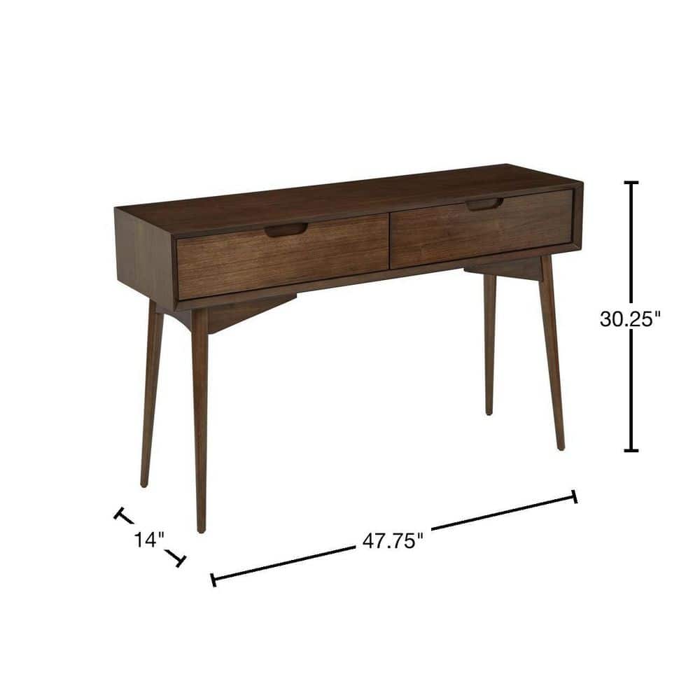 Copenhagen Mid-Century Modern Walnut Console Table with Storage