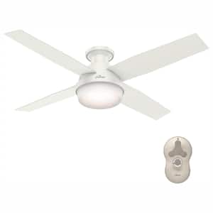 Dempsey 52 in. Low Profile LED Indoor Fresh White Ceiling Fan with Universal Remote