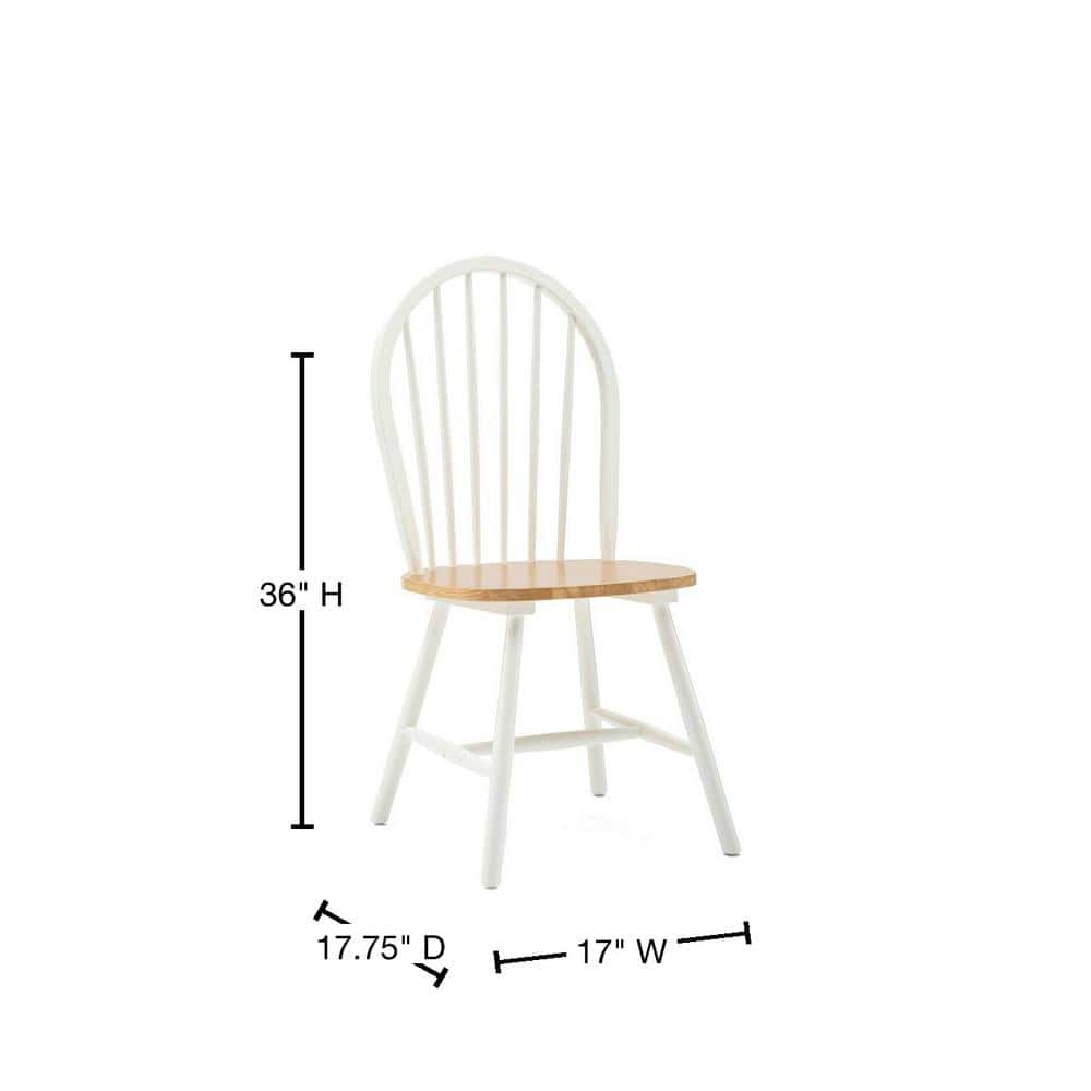 Windsor-Inspired White & Natural High Slat Side Chair Set