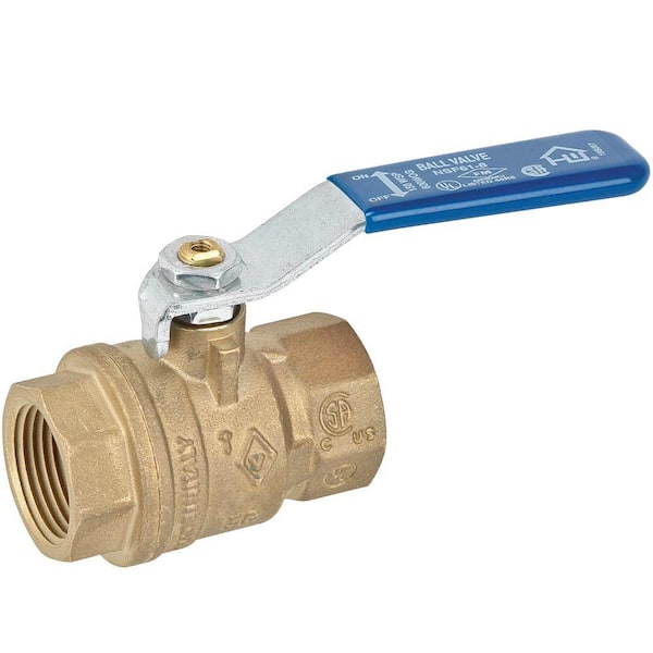 Everbilt 1-1/2 in. Lead Free Brass FIP x FIP Ball Valve 116-2-112-EB ...