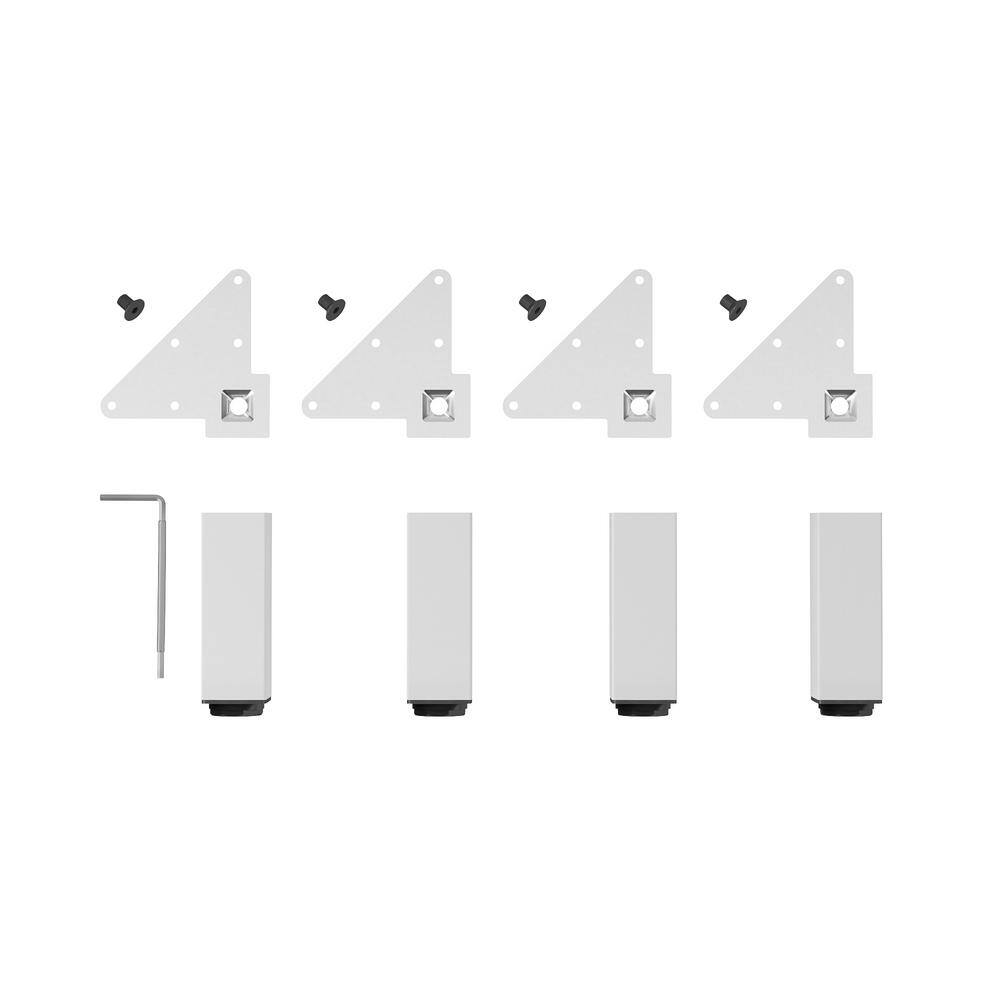 Adjustable Square Black Metal Furniture Legs Set of Four