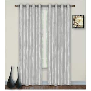 Gray Solid Grommet Room Darkening Curtain - 55 in. W x 84 in. L