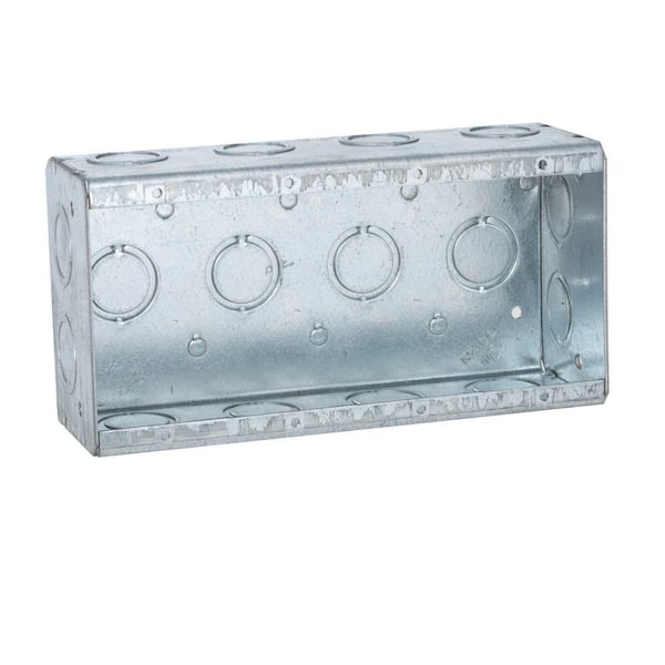 RACO 4-Gang Masonry Box, 2-1/2 in. Deep with 1/2 and 3/4 in Concentric KO's (10-Pack)