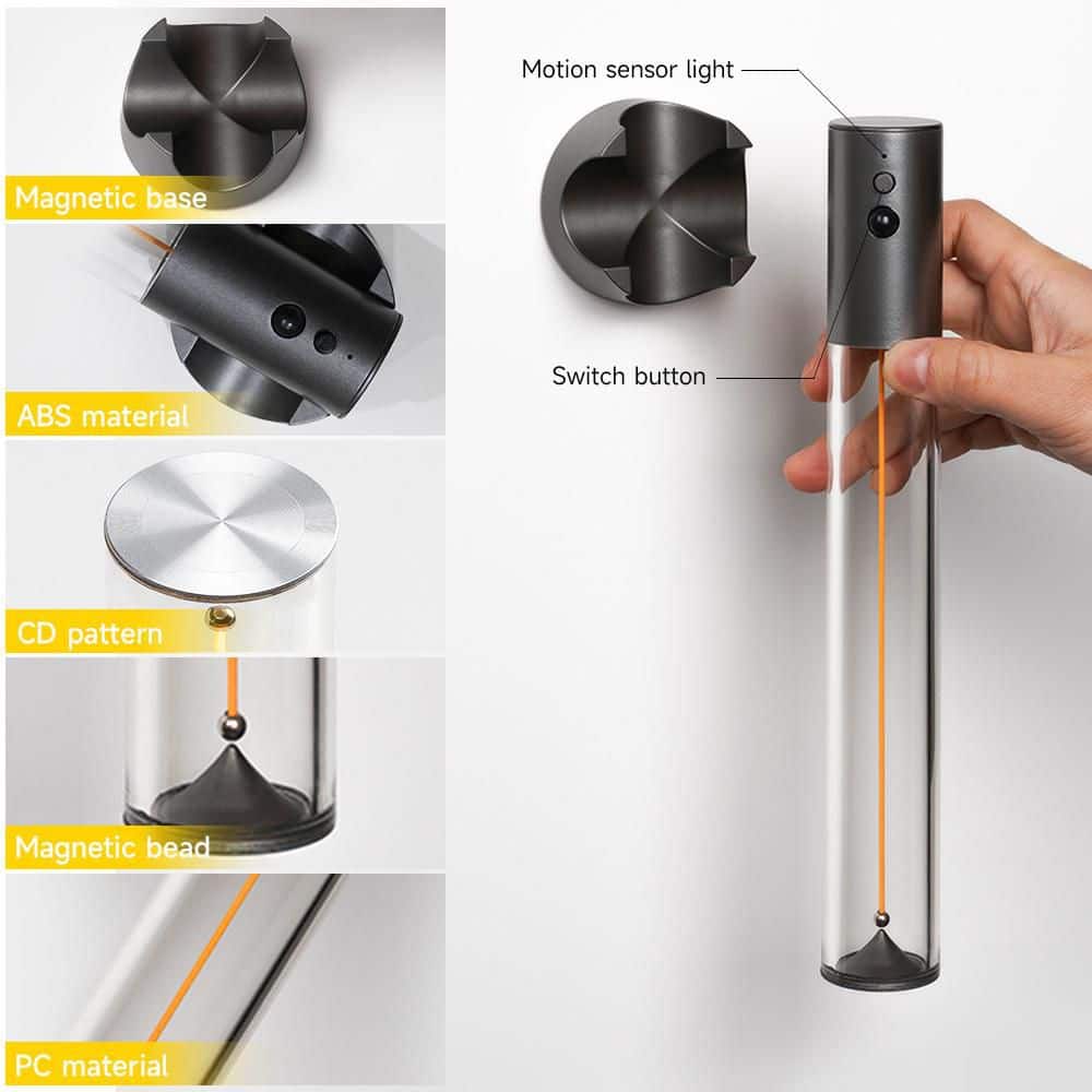 Gray Cylinder Battery Operated Dimmable LED Wall Sconce