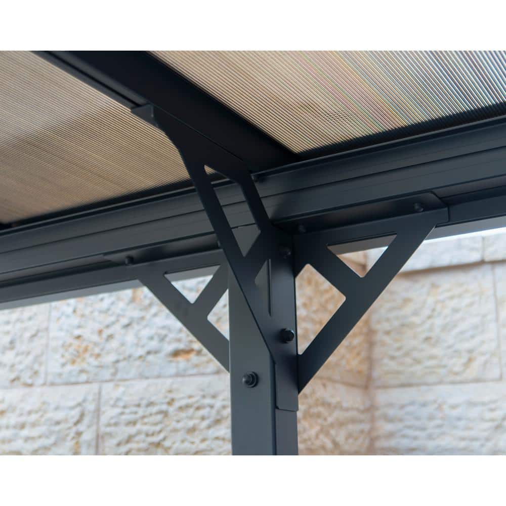 Gray 10' x 16' Aluminum and Polycarbonate Carport Kit