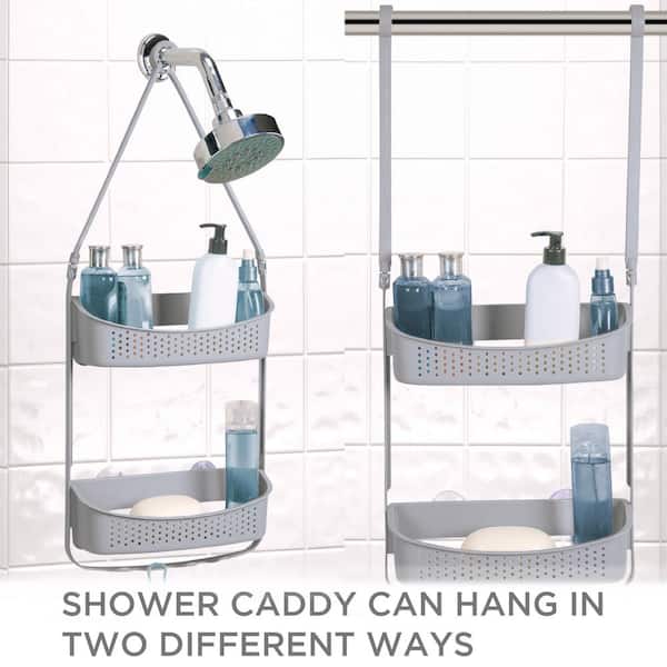 2-in-1 Corner Shower Caddy Bath Mat Combo 