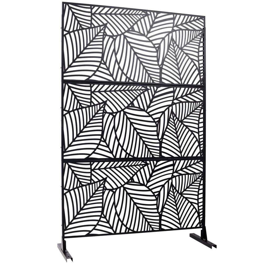 Anky 76 in. H x 48 in. W Steel Garden Fence, Metal Privacy Screens and Panels with Free Standing in Black price history on PriceWatchPro