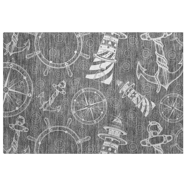 Dream Shag Premium Machine Washable Abstract ADS154 Gray 2 ft. x 3 ft. Accent Rug