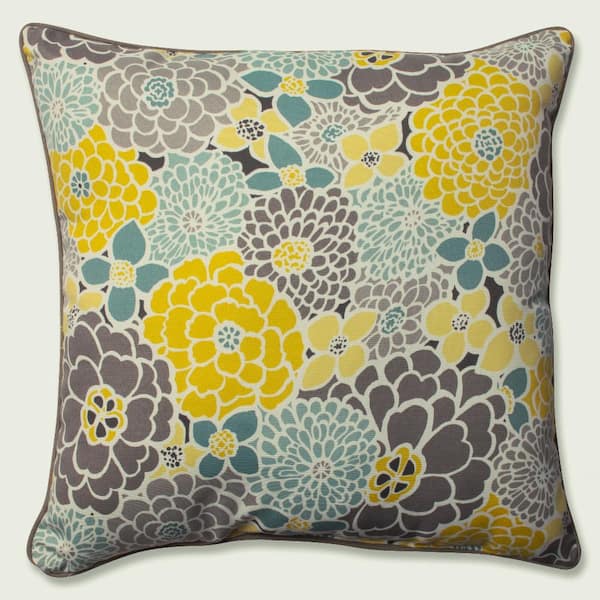 Pillow Perfect Floral Blue Square Outdoor Square Throw Pillow