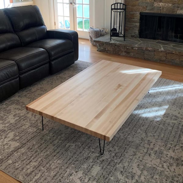 7 ft. L x 25 in. D x 1.5 in. T Finished Maple Solid Wood Butcher Block Countertop With Square Edge