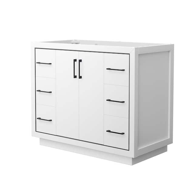 Wyndham Collection Icon 41.25 in. W x 21.75 in. D x 34.25 in. H Single Bath Vanity Cabinet without Top in White