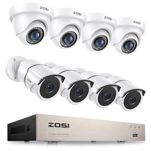 ZOSI 8-Channel DVR Home Security System with 8-Wired 1080p FHD