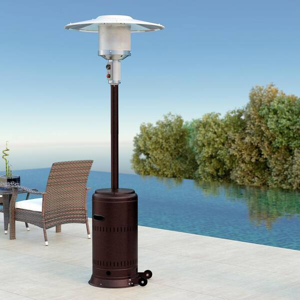 Fire Sense Performance Series 46,000 BTU Steel Hammered Bronze Patio Heater  63714 - The Home Depot