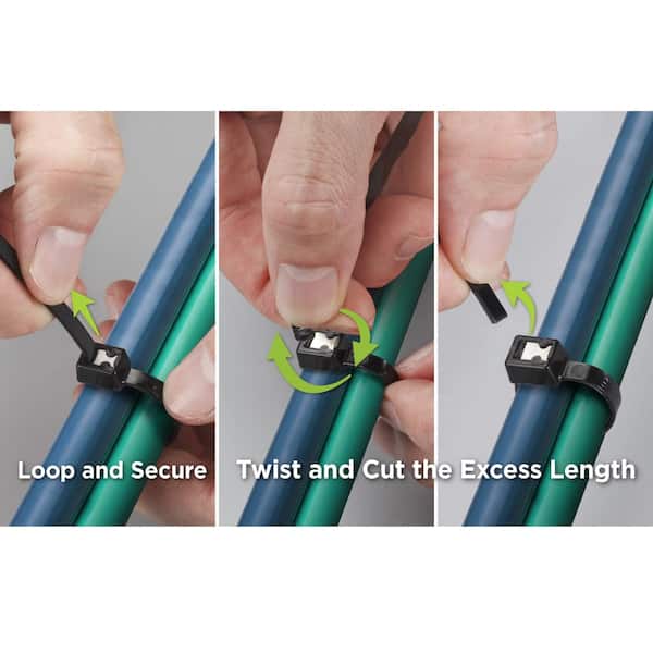 6 Light Duty Zip-Tite Cable Tie - Black - Tite-Reach