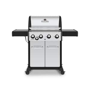 Crown S 440 4-Burner Propane Gas Grill in Stainless Steel with Side Burner