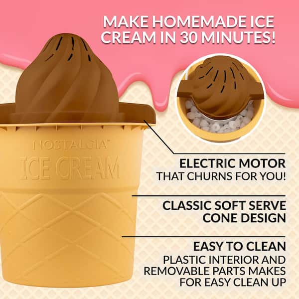 Nostalgia Electric Ice Cream Maker with Candy Crusher - Aqua 2 qt