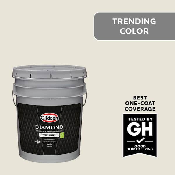 Glidden Diamond 5 gal. PPG1024-1 Off White Semi-Gloss Interior Paint with Primer