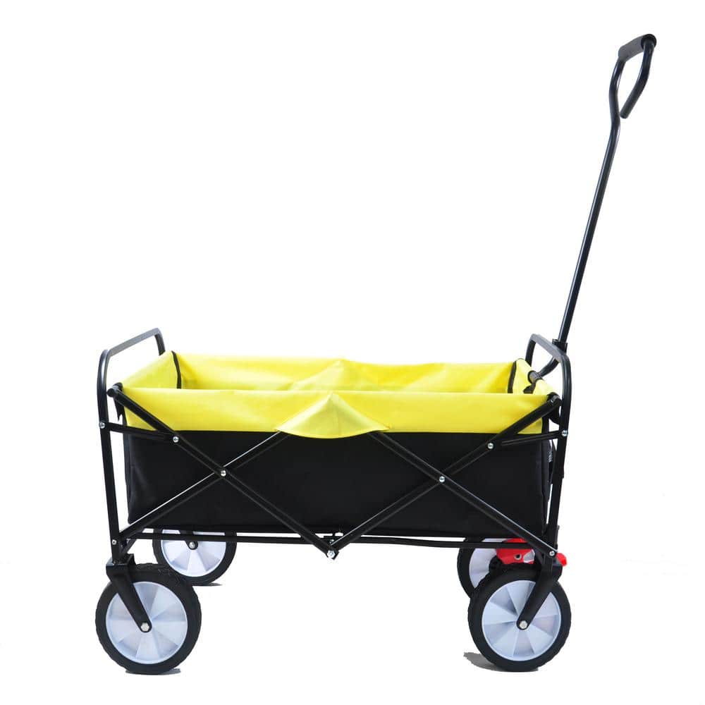 3.6 cu. ft. Oxford Fabric Steel Frame Wagon Heavy-Duty Folding Portable Hand Garden Cart with Universal Wheels in Black price history on PriceWatchPro