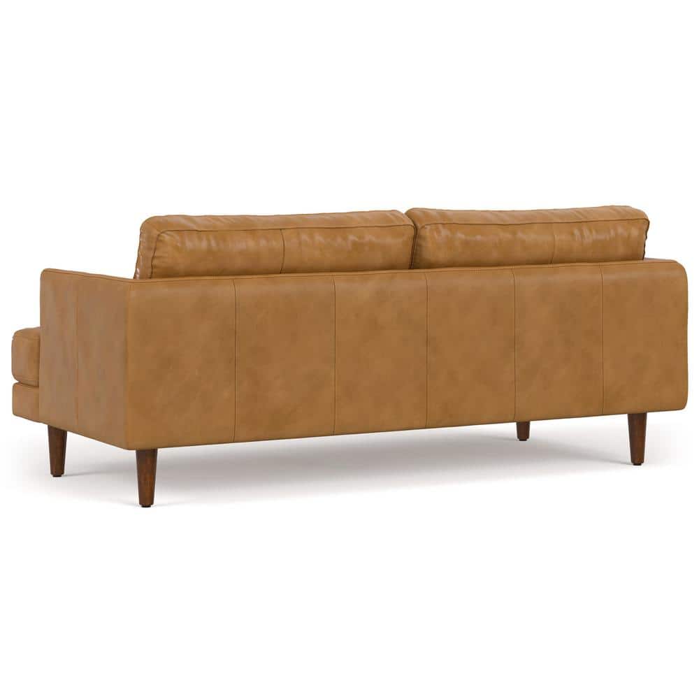 Sienna Leather 76-Inch Sofa with Removable Cushions