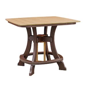 Adirondack Brown Square Composite Outdoor Dining Table with Cedar Top