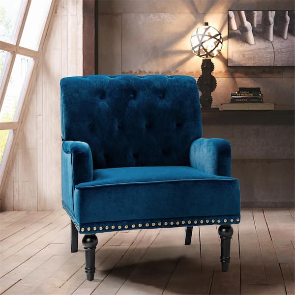 navy tufted chair