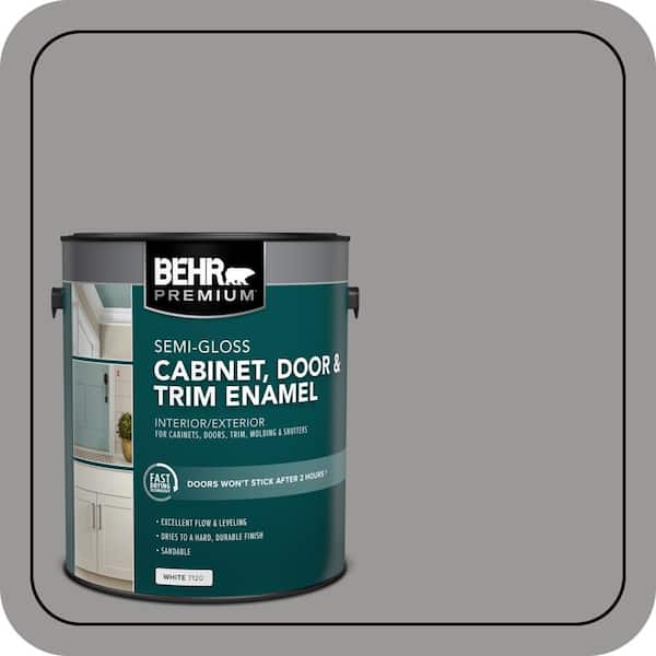 1 gal. #HDC-NT-10A Dolphin Gray Semi-Gloss Enamel Interior/Exterior Cabinet, Door & Trim Paint