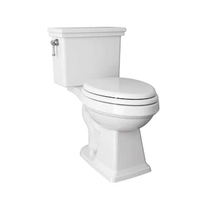Lexington Tall Height 2-Piece 1.28 GPF Single Flush Elongated Toilet with Slow Close Seat in White