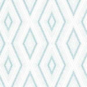 Santa Cruz Turquoise Geometric Paper Strippable Roll (Covers 56.4 sq. ft.)
