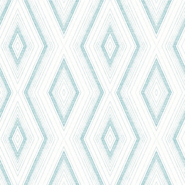 Chesapeake Santa Cruz Turquoise Geometric Blue Wallpaper Sample