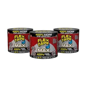 Flex Tape MAX Black 4 in. x 25 ft. Strong Rubberized Waterproof Tape (3-Pack)