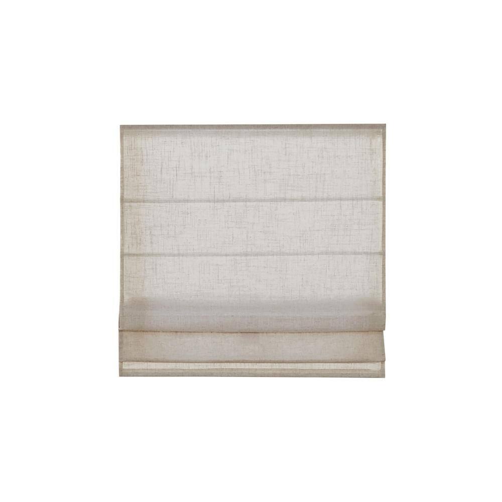Natural Linen Blend Cordless Roman Shade, 31" x 64"