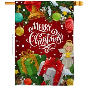 28 in. x 40 in. Merry Christmas House Flag Double-Sided Winter Decorative Vertical Flags