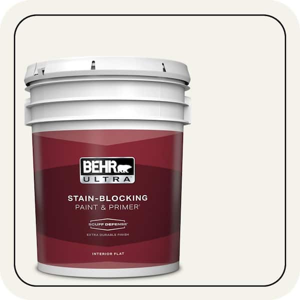 BEHR ULTRA 5 gal. Home Decorators Collection #HDC-MD-08 Whisper White Extra Durable Flat Interior Paint & Primer