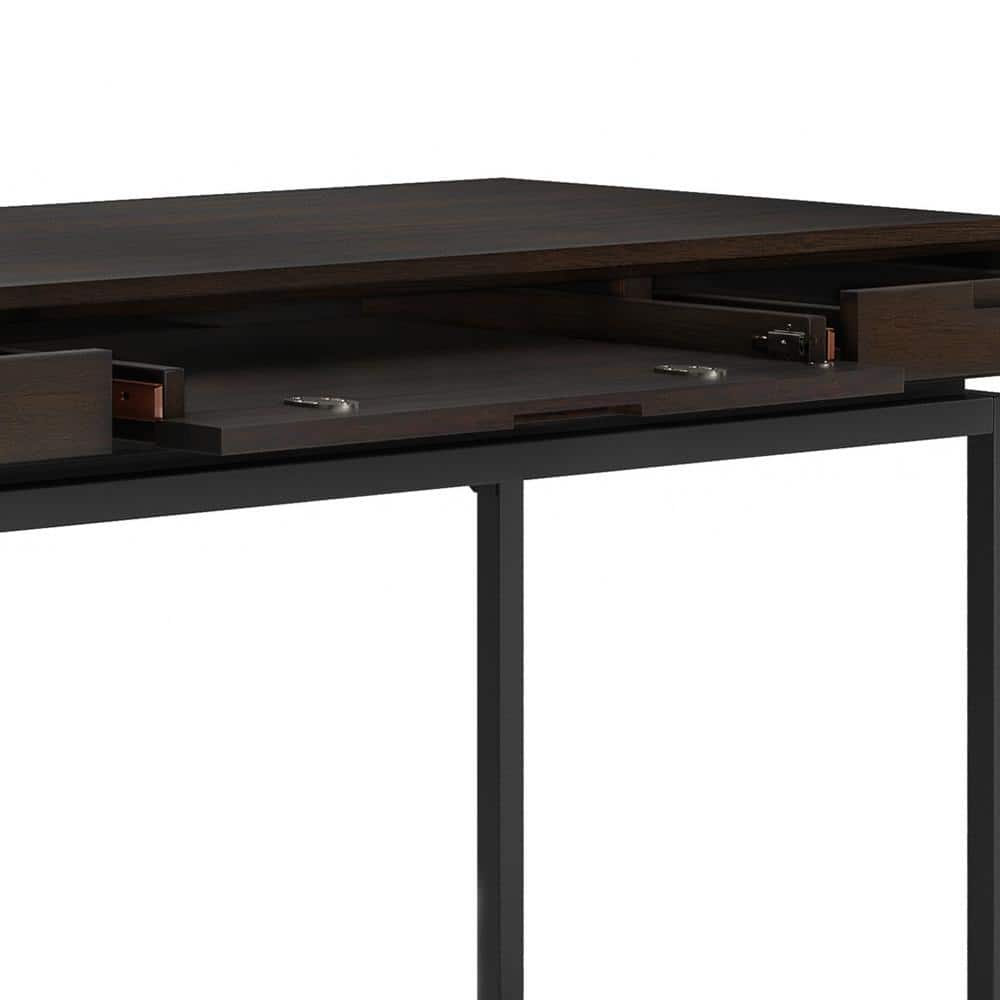 Hickory Brown Solid Rubberwood Industrial 60-Inch Desk
