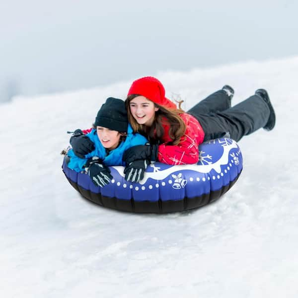 Dilonfi Snow Tube - Inflatable Snow Sled with Handles 47 Inch Heavy Duty Snow  Toys Winter Sled Outdoor for Kids and Adults blue