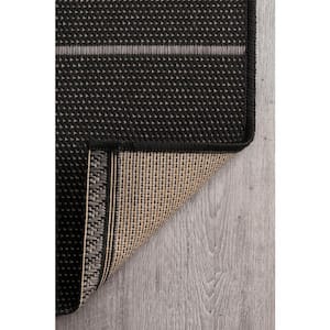 Alaina Black 4 ft. x 6 ft. Indoor/Outdoor Patio Area Rug