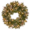 LARS360 Bastone di Natale, ghirlanda di vite, con LED, leggero, bacche rosse e pigne di vite, decorazione natalizia, in PVC, 300 cm