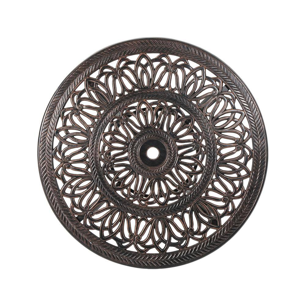 Elegant Shiny Copper Cast Aluminum Round Dining Table for 2