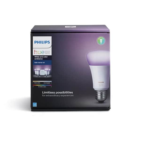  Philips Hue Kit de inicio de bombillas inteligentes LED A19, 4  bombillas A19, 1 hub de tono, multicolor, juego de 5 piezas : Todo lo demás