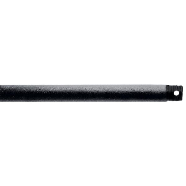 KICHLER 12 in. Distressed Black Dual Threaded Ceiling Fan Extension Downrod
