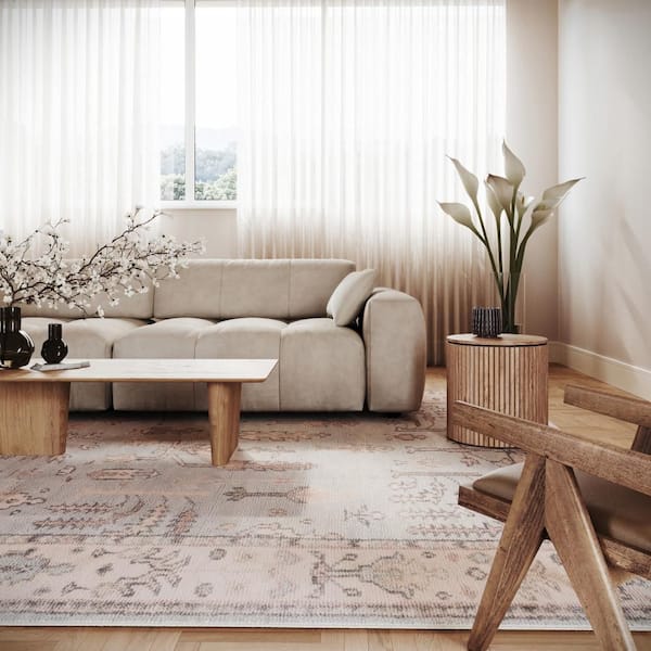 Athens Washable Light Blue 8 ft. x 10 ft. Indoor Area Rug
