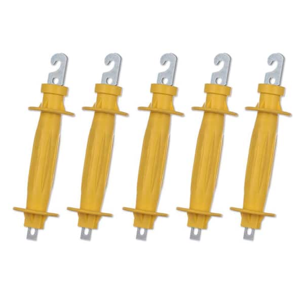 Afoxsos Rubber Insulated Gate Handle for Electric Fence in Yellow (5 Pieces)